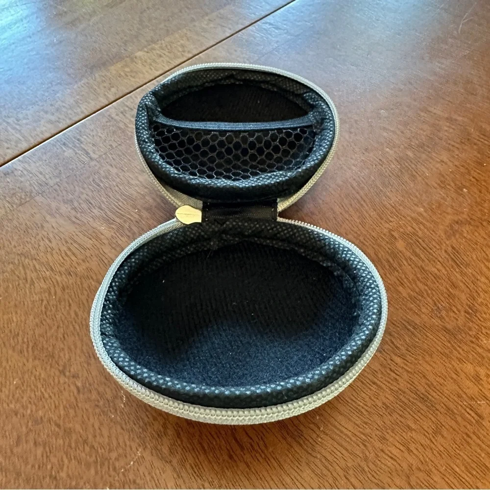 Round Gray Tech Storage Organizer Case with Zip Closure